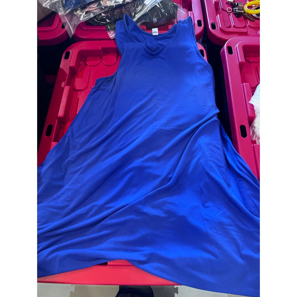 Old Navy Royal Blue Sleeveless Swing Dress XL Tank Jersey Knit Flowy Mini Dress
